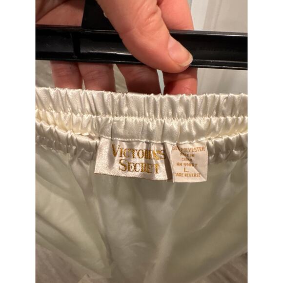 Victoria's Secret Gold Label Ivory Pajama Pants Women's Size L - Picture 2 of 7